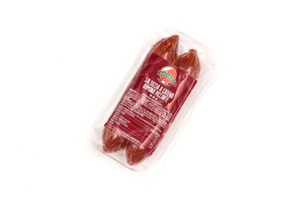 Salsiccia a Catena Romana Piccante (2 pezzi sottovuoto)